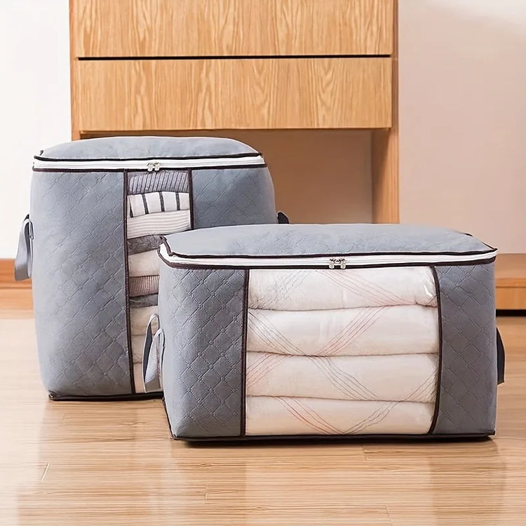 Magnifique sac de rangement grande capacité avec poignée renforcée, fenêtre transparente, tissu respirant et anti-poussière, fermeture éclair bidirectionnelle pour couettes, vêtements et couvertures. Livraison prioritaire offerte !