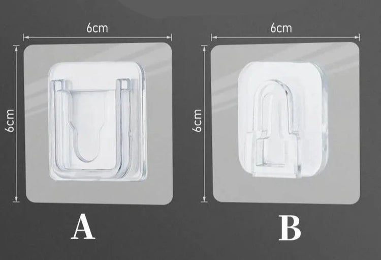 Paires de crochets auto-adhésifs double face, s'imbriquent l'un dans l'autre, crochets invisibles sans trace et sans perçage, résistent à l'eau et l'humidité, salle de bain, cuisine, etc. La livraison est offerte !