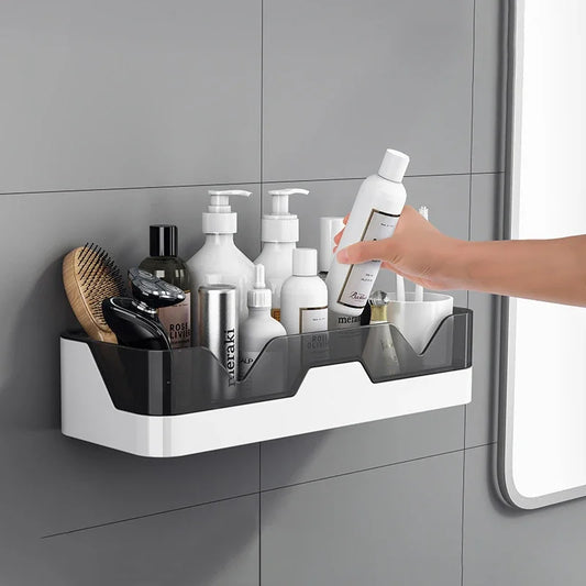 Magnifique étagère murale de douche porte-shampooing, installation sans perçage, système d’ancrage ultra adhérent. Livraison offerte !