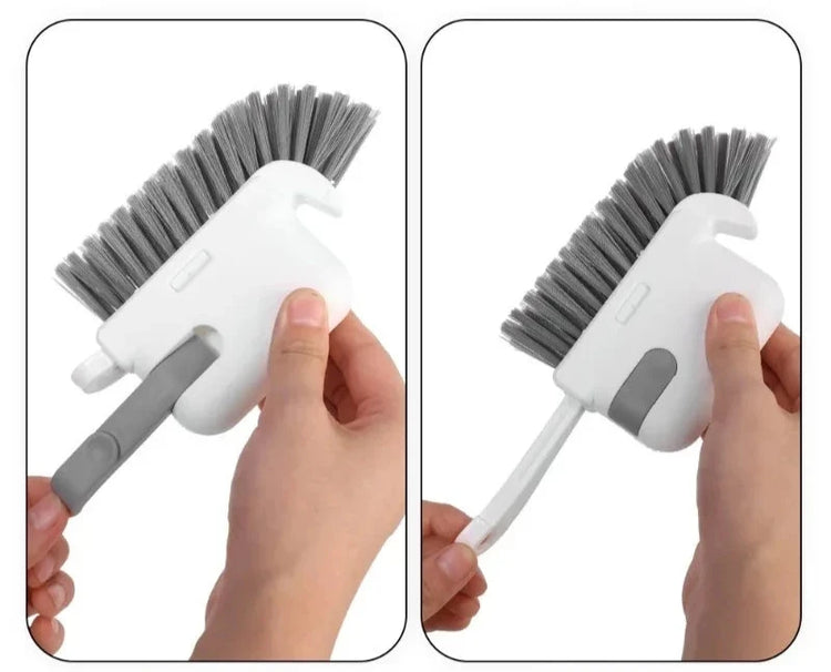 Ingénieuse brosse de nettoyage multifonctionnelle pour rainures de fenêtres, coins et surfaces étroites avec tête détachable, grattoir et poils haute qualité pour un nettoyage en profondeur et hygiénique. La livraison est offerte !