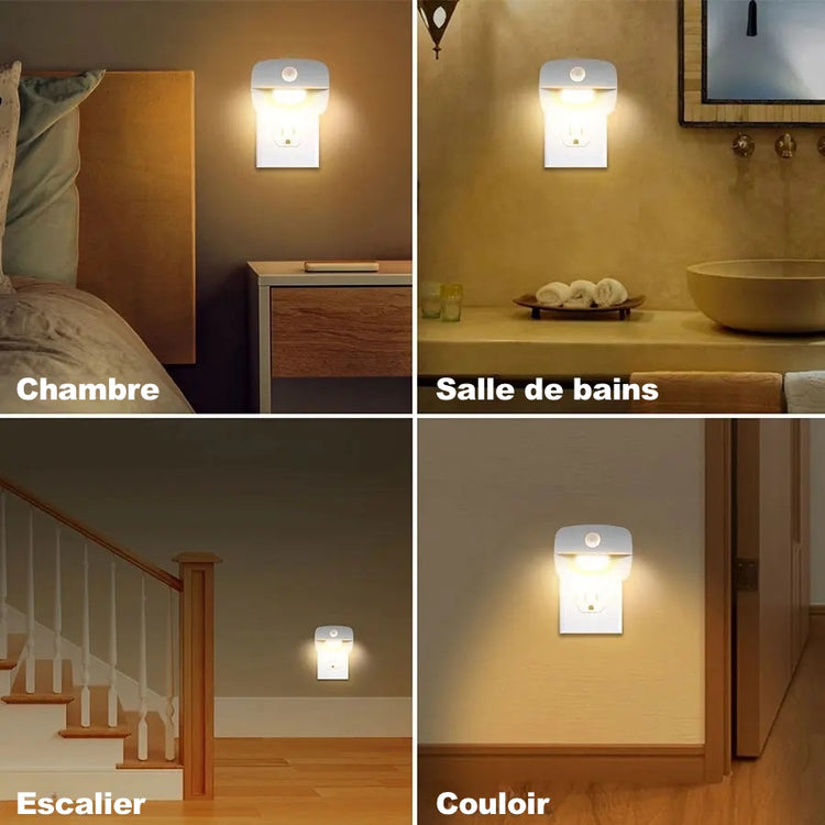 La petite veilleuse parfaite ! Veilleuse LED pour prise électrique, niveaux de luminosités, capteur de lumière, blanc chaud et blanc froid, fonctionne sans batteries ni recharge USB. Véritable coup de coeur. La livraison est offerte !