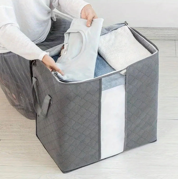 Magnifique sac de rangement grande capacité avec poignée renforcée, fenêtre transparente, tissu respirant et anti-poussière, fermeture éclair bidirectionnelle pour couettes, vêtements et couvertures. Livraison prioritaire offerte !