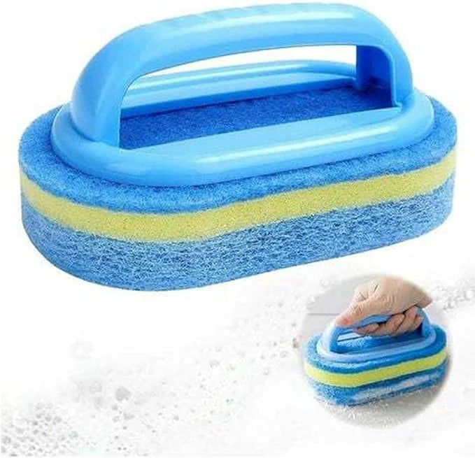 Brosse éponge magique avec poignée ergonomique, durable et réutilisable – Nettoyage sans effort de la baignoire, du carrelage et de la cuisine – Ne vous salissez plus les mains !  Livraison offerte!