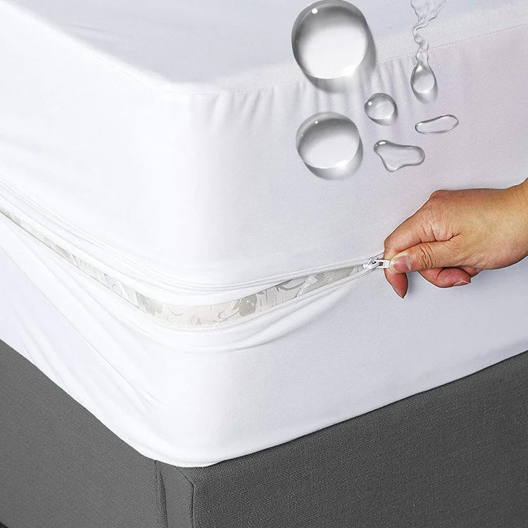 Protège-matelas complet à 6 côtés fermés avec fermeture éclair, 100% imperméable, respirant, antibactérien, anti-poussière, anti-acariens. Protège-matelas Premium. La livraison prioritaire est offerte !