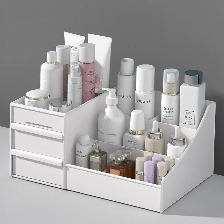 Ingénieuse boîte de rangement pour produits de beauté, organisateur de cosmétiques, grande capacité de rangement, pour un espace organisé, propre et agréable. La livraison est offerte !