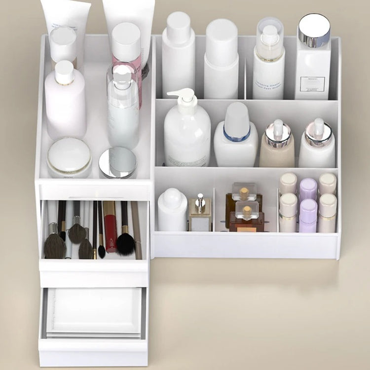 Ingénieuse boîte de rangement pour produits de beauté, organisateur de cosmétiques, grande capacité de rangement, pour un espace organisé, propre et agréable. La livraison est offerte !