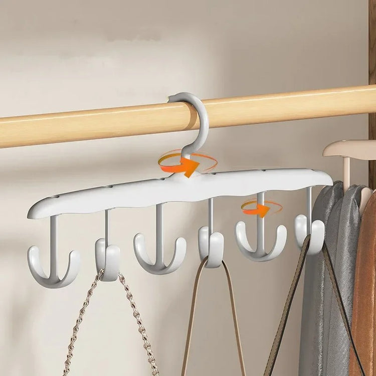 Cintre multifonctionnel rotatif à 12 crochets, organisateur gain de place pour bretelles, sous-vêtements, foulards et accessoires – support robuste 360° pour garde-robe ordonnée. Livraison offerte !