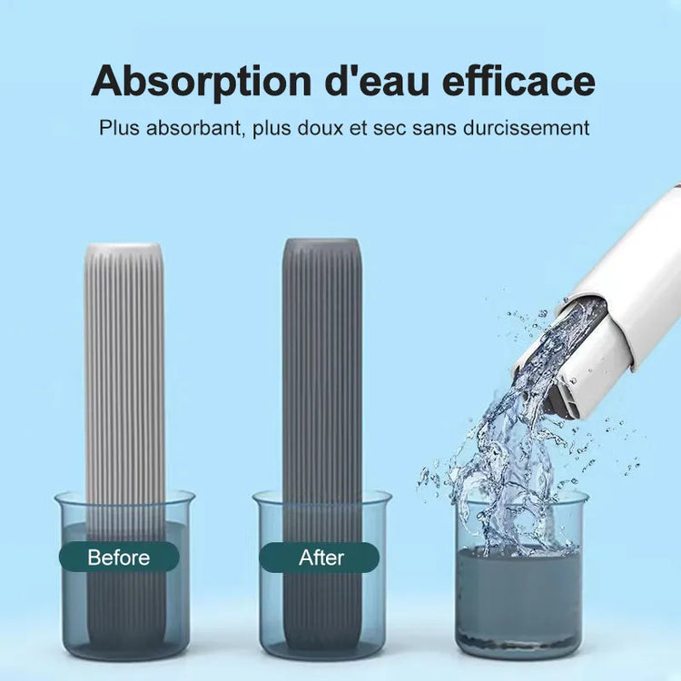 Mini serpillière portative, très absorbante, essorage en toute simplicité. Pour la cuisine, salle de bain, fenêtres, miroirs et bien plus. Tellement pratique ! La livraison est offerte !