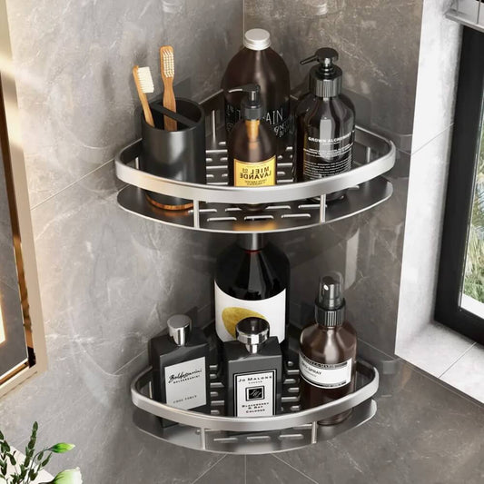 Superbe étagère de douche haute qualité, sans perçage, autocollante, métal, imperméable, antirouille, support pour articles de salle de bain, capacité 10 kg, installation facile. Idéale pour bain, toilettes, buanderie et cuisine. La livraison est offerte!