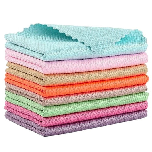 Chiffons magiques en microfibre de bambou, réutilisables, écologiques, économiques, durables, anti-traces, et pouvoir d’absorption phénoménal! Grand format de 30x40cm!