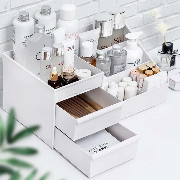 Ingénieuse boîte de rangement pour produits de beauté, organisateur de cosmétiques, grande capacité de rangement, pour un espace organisé, propre et agréable. La livraison est offerte !